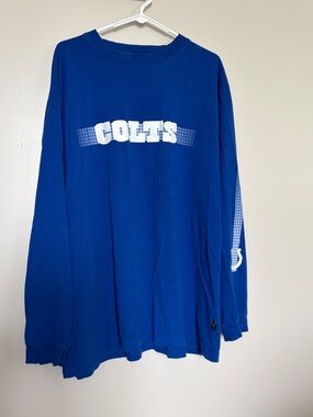 NFL Colts Long Sleeve Tee Blue and White